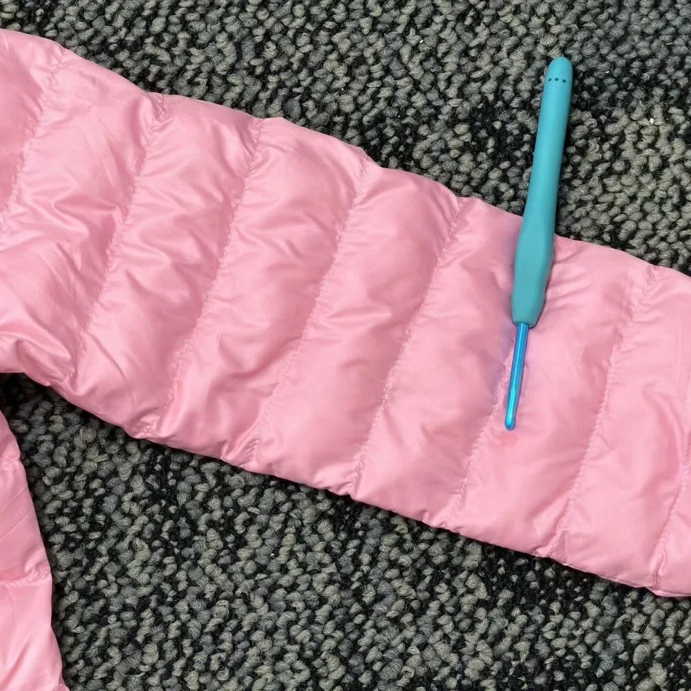 Uniqlo Kids Pink PuffTech Washable Parka Puffer Jacket Sz 3-4